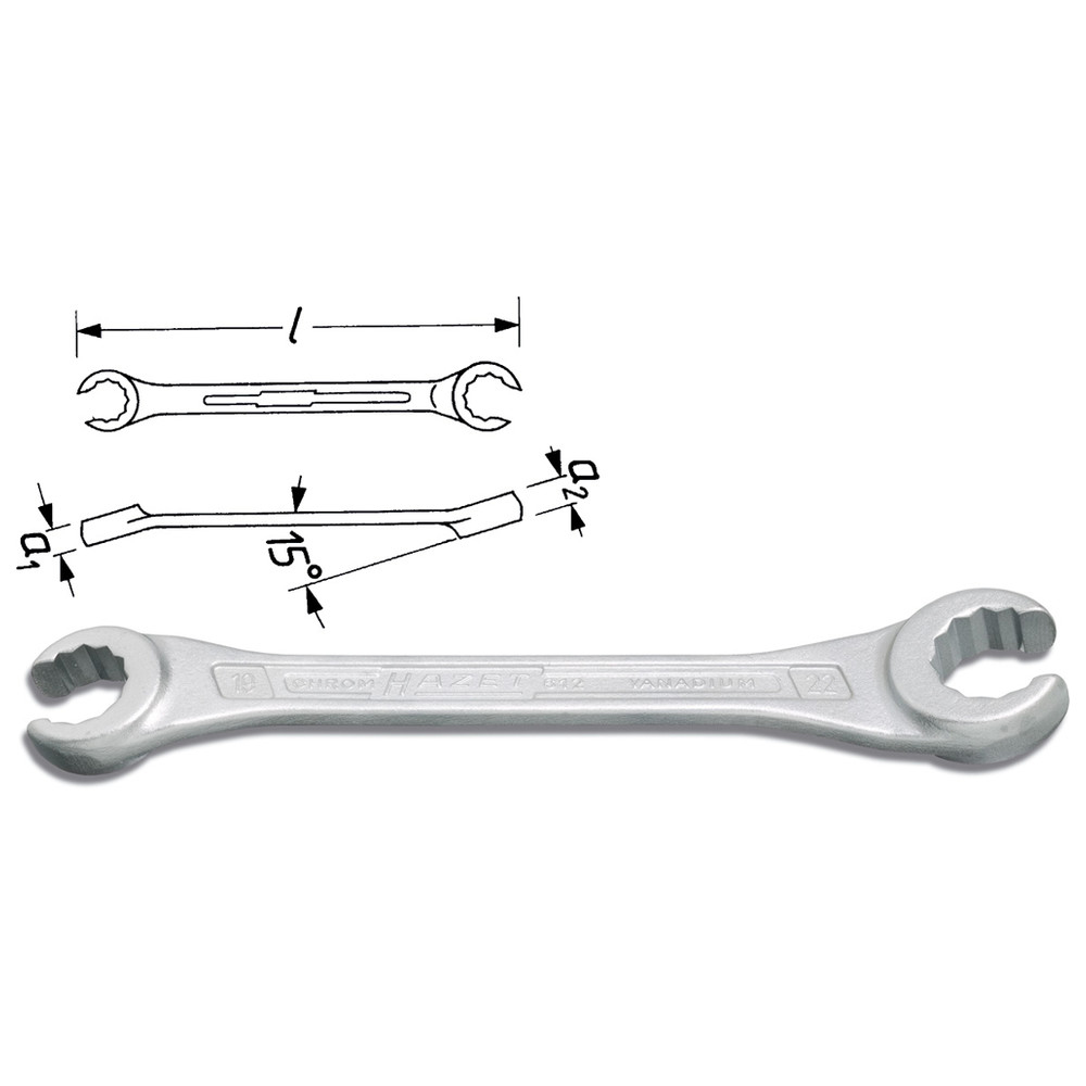 Doppel-Ringschlüssel (offen) 612-24X27 - Außen-Doppel-Sechskant Profil - Schlüs