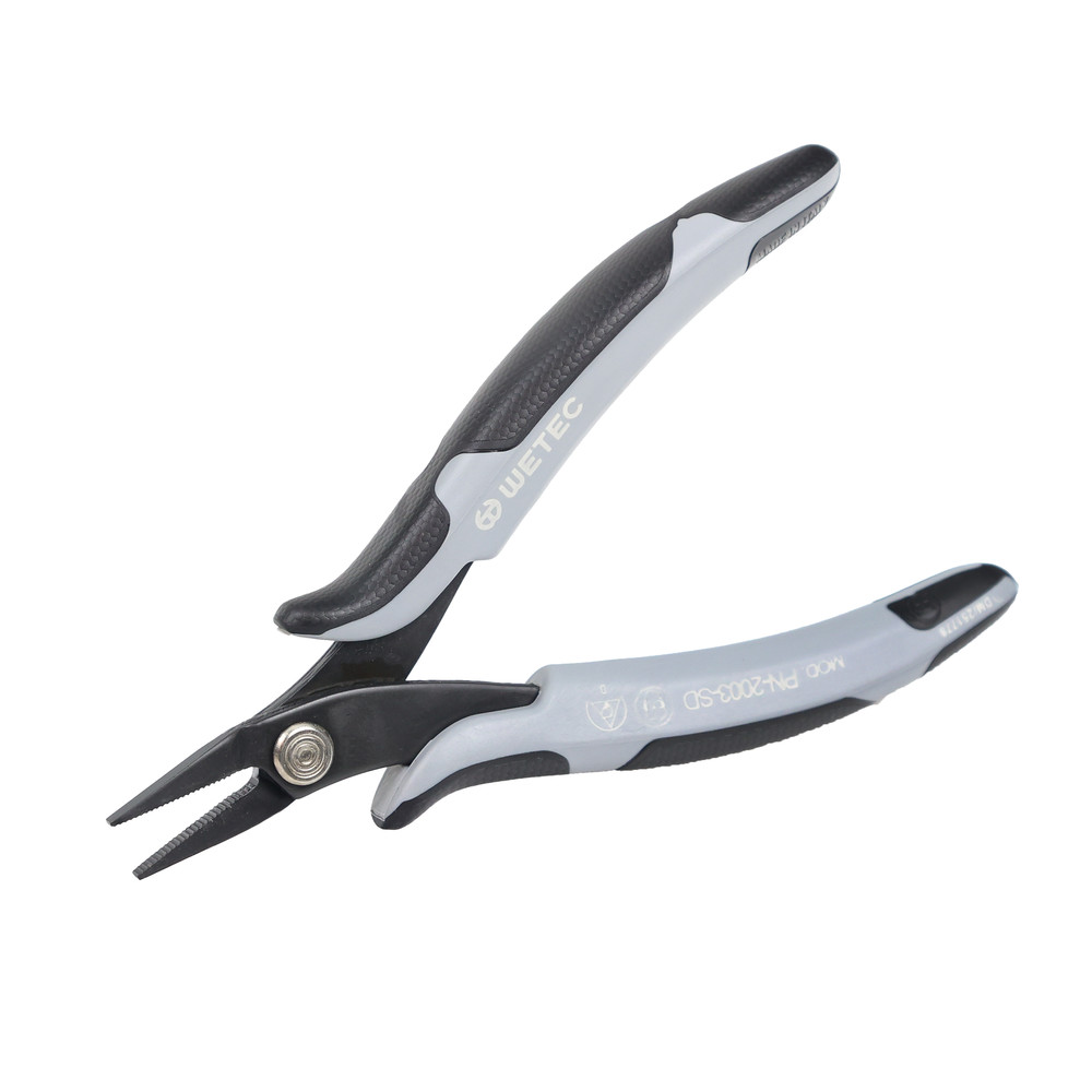 WETEC ECO Mini-Flachzange, kurz, Greifflächen geriffelt, 3,0, ESD-Griffe