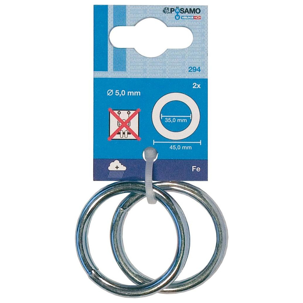 Geschweißter Ring Stahl-verzinkt 35 x 5 a 2 Stück