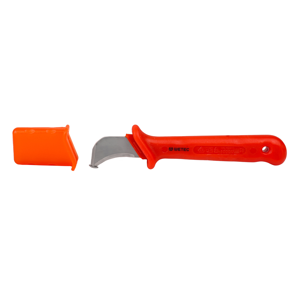 Abmantelungsmesser, Klinge mit Gleitfuß und Kappe, VDE