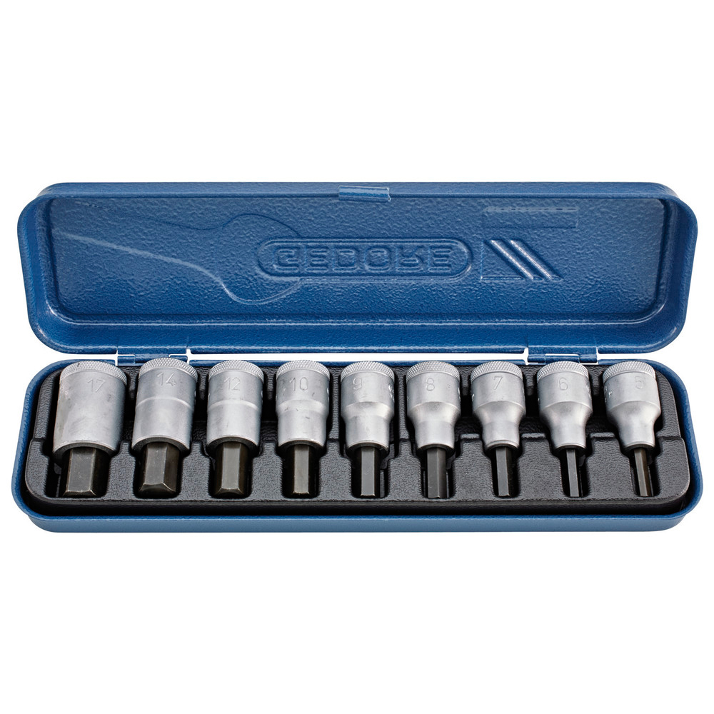 Schraubendreher-Einsatzgarnitur 1/2" 9-teilig 5-17 mm i6k