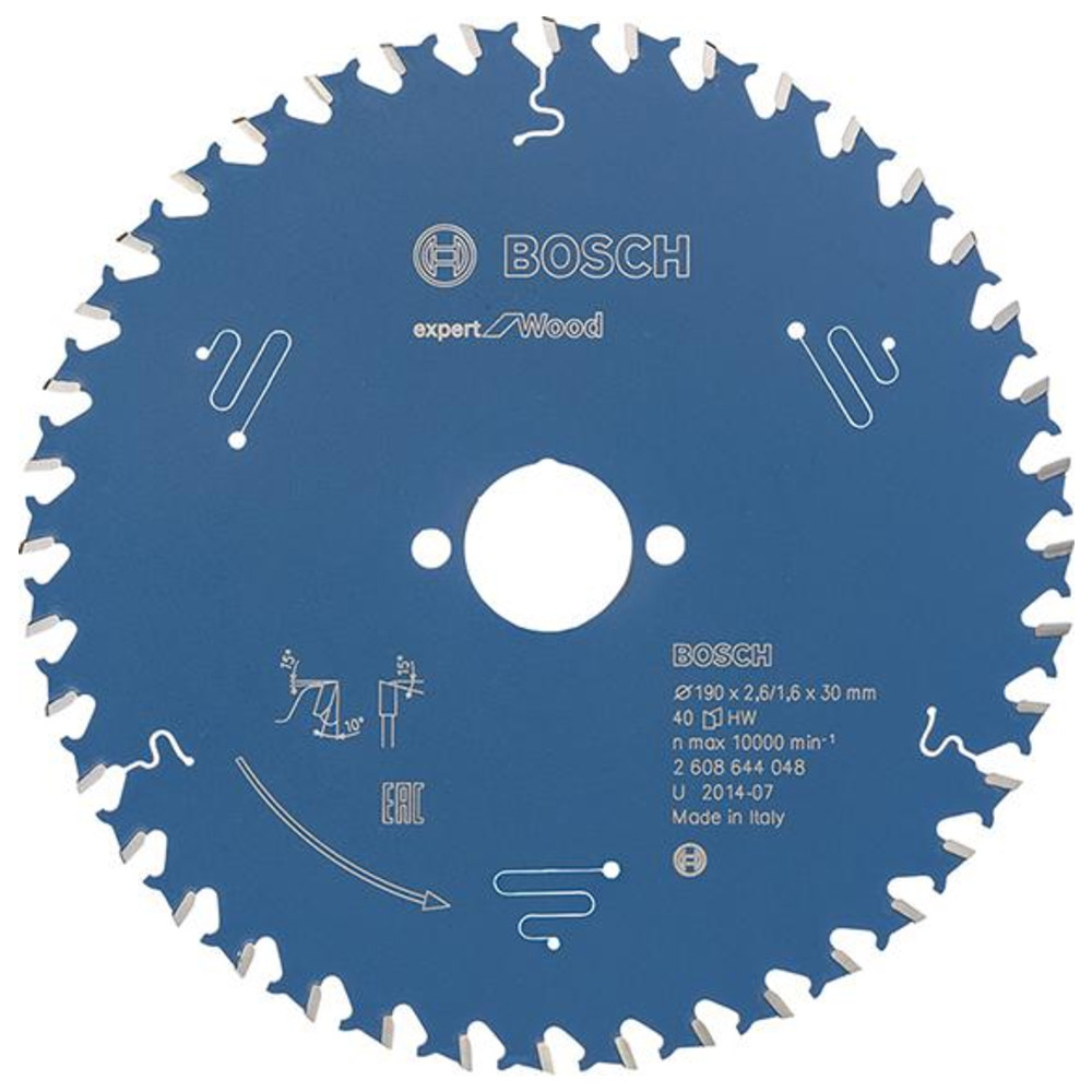 HW Kreissägebl.Expert W 190x2,6x30mm Z40 W Bosch