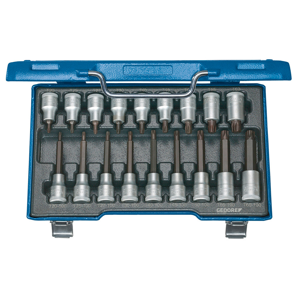 Schraubendreher-Einsatzgarnitur 1/2" 18-teilig T20-60