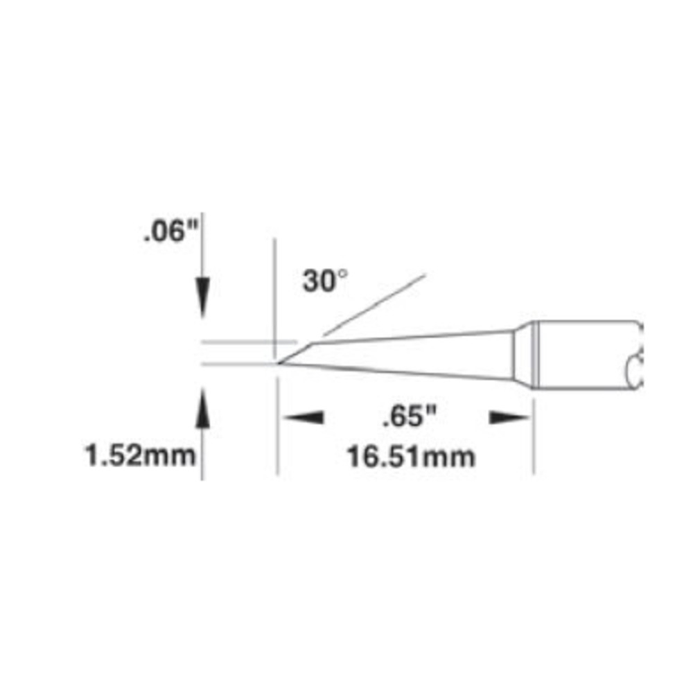 Lötpatrone für MX-Serie, 1,5 x 16,51 mm, konisch, abgeschrägt, 600
