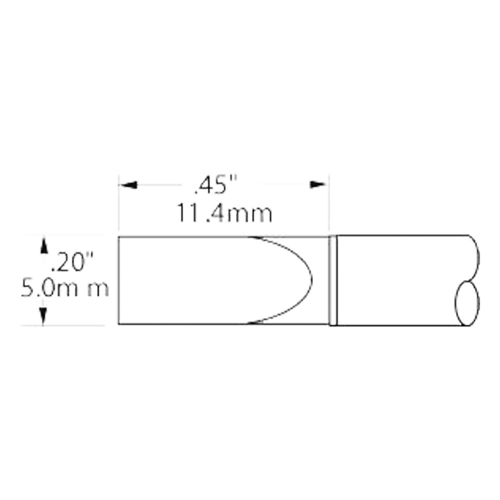 Metcal Lötpatrone für MX-500 STTC, 5,0 mm, 11,4 mm, Meißel