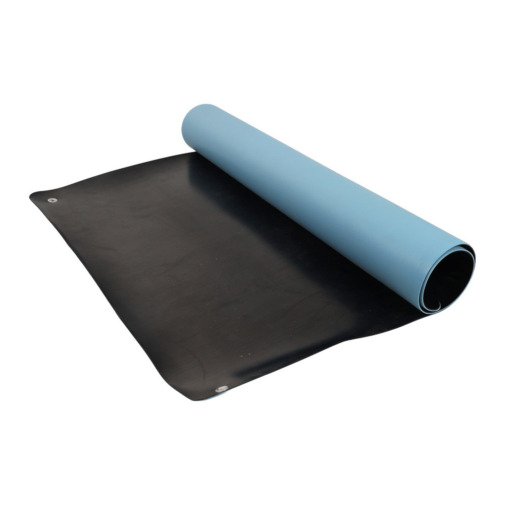 WETEC Tischbelag, ESD, 610 x 900 mm, hellblau, gerundete Ecken, 2 x 10 mm DK, Bild 3