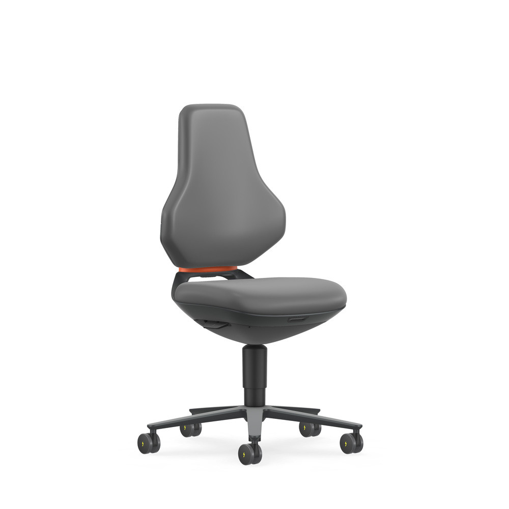 Bimos Drehstuhl Texon, mit Rollen, ESD, Kunstleder grau, Bild 4