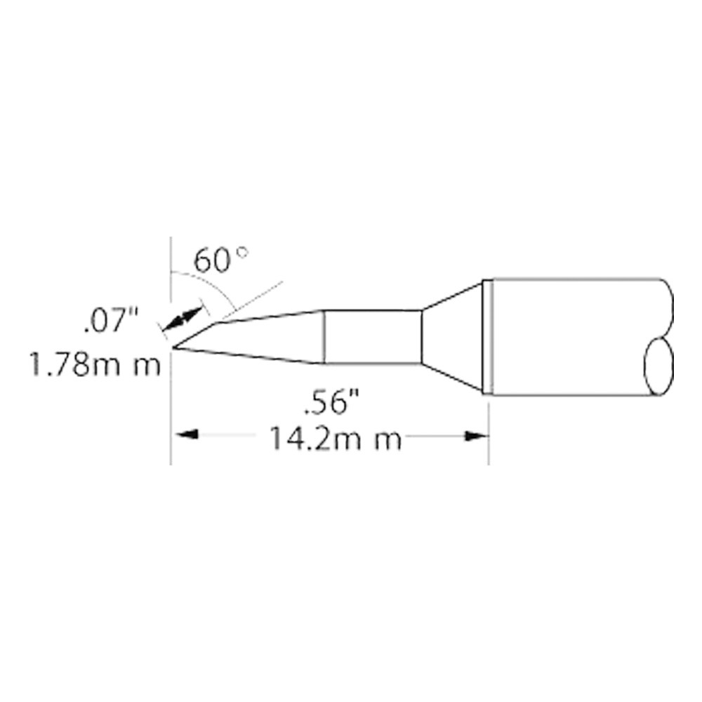 Metcal Lötpatrone für MX-500 STTC, 1,78 mm, 14,2 mm, konisch, abgeschrägt