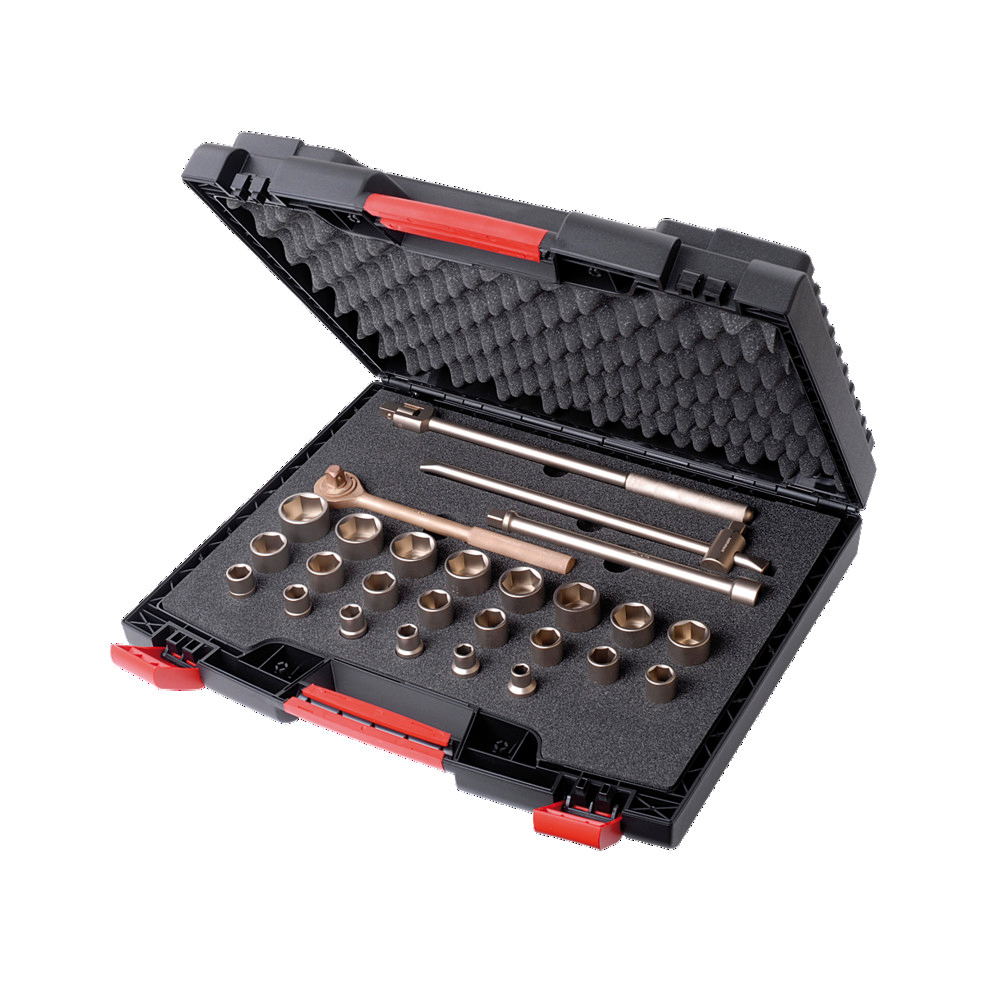 Steckschlüsselsatz funkenfrei, 1/2", 26-teilig