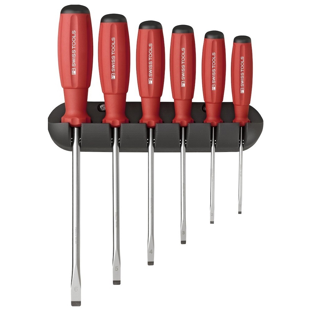 Schraubendreher-Satz 6-teilig Schlitz im Wandhalter SwissGrip PB Swiss Tools