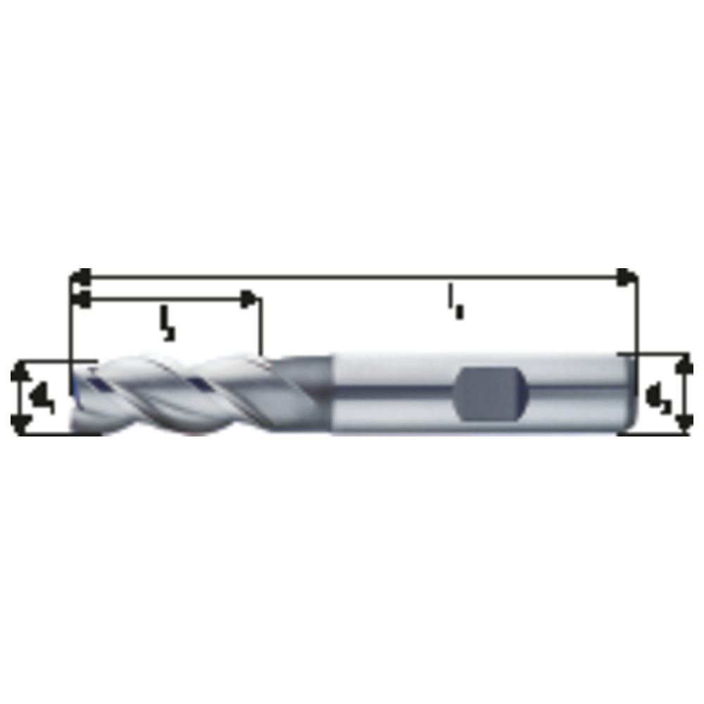 Schaftfräser Aluminium DIN 844B K HSSE 3,00 mm