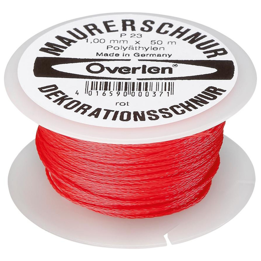 Maurer-Lotschnur auf Spule, Ø 1,0 mm, 50 m, rot