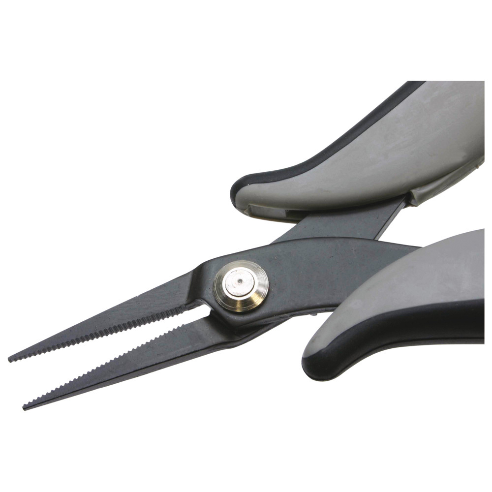 Mini-Flachzange, lang, Greifflächen geriffelt, 1,2 mm, ESD-Griffe