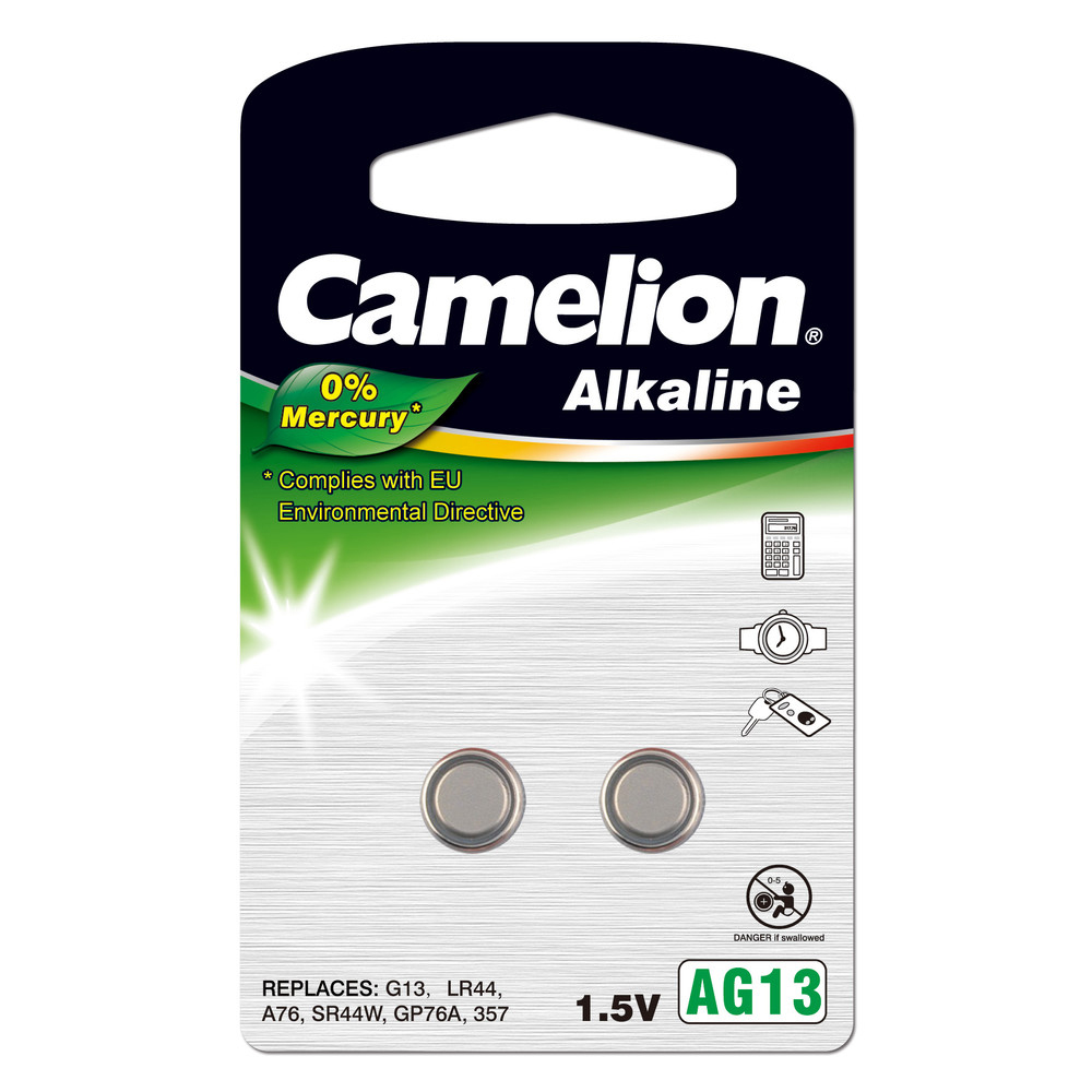 Knopfzelle Alkaline, AG13 / LR44, 1,5 V, 138 mAh