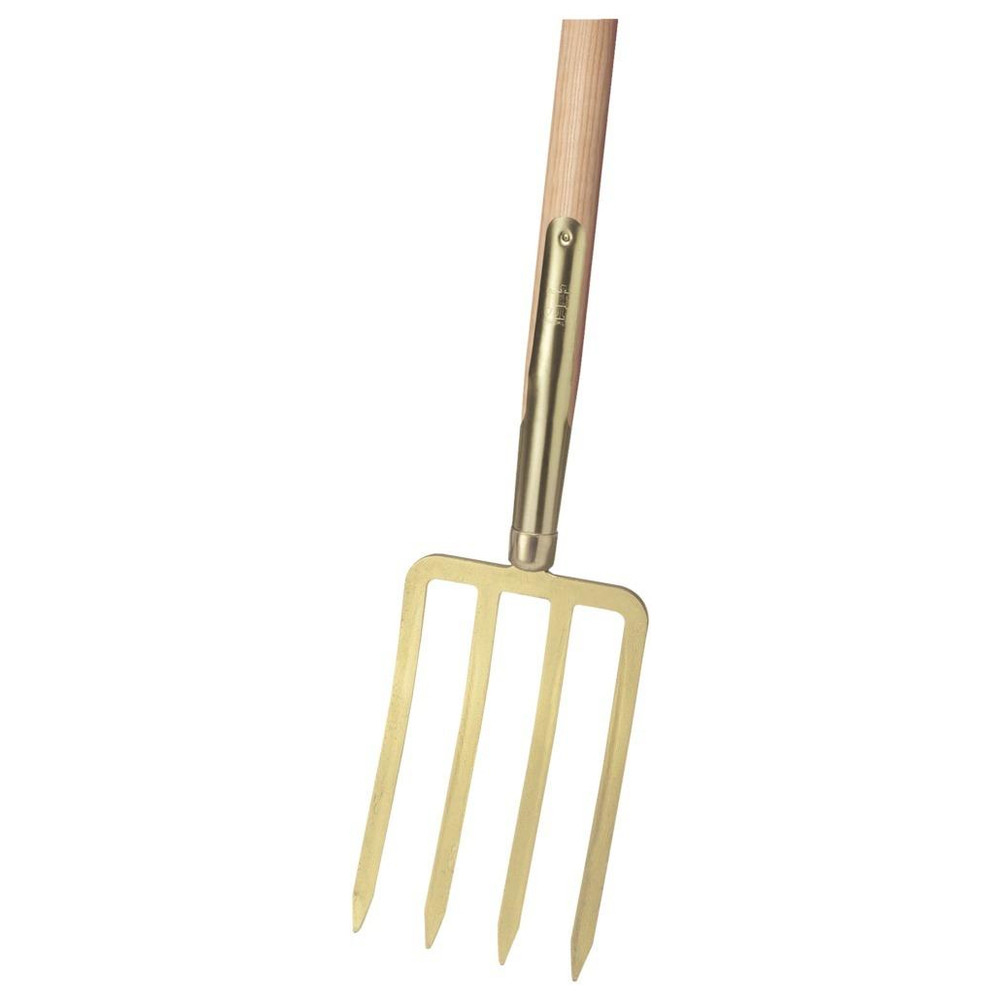 Spatengabel mit Stiel gold mit 4 Bajonettzinken