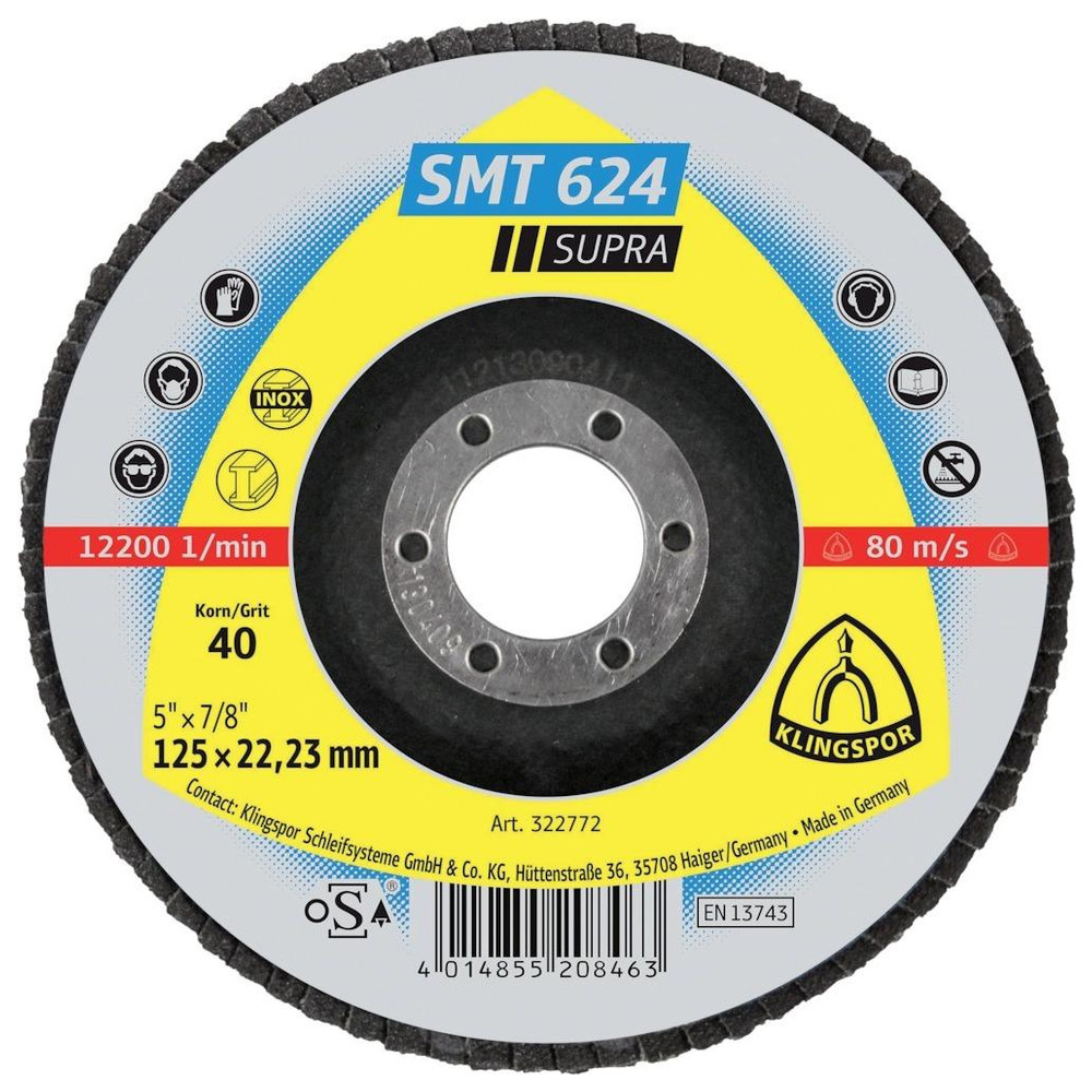 Schleifmopteller SMT624 115 mm K 80 gewölbt