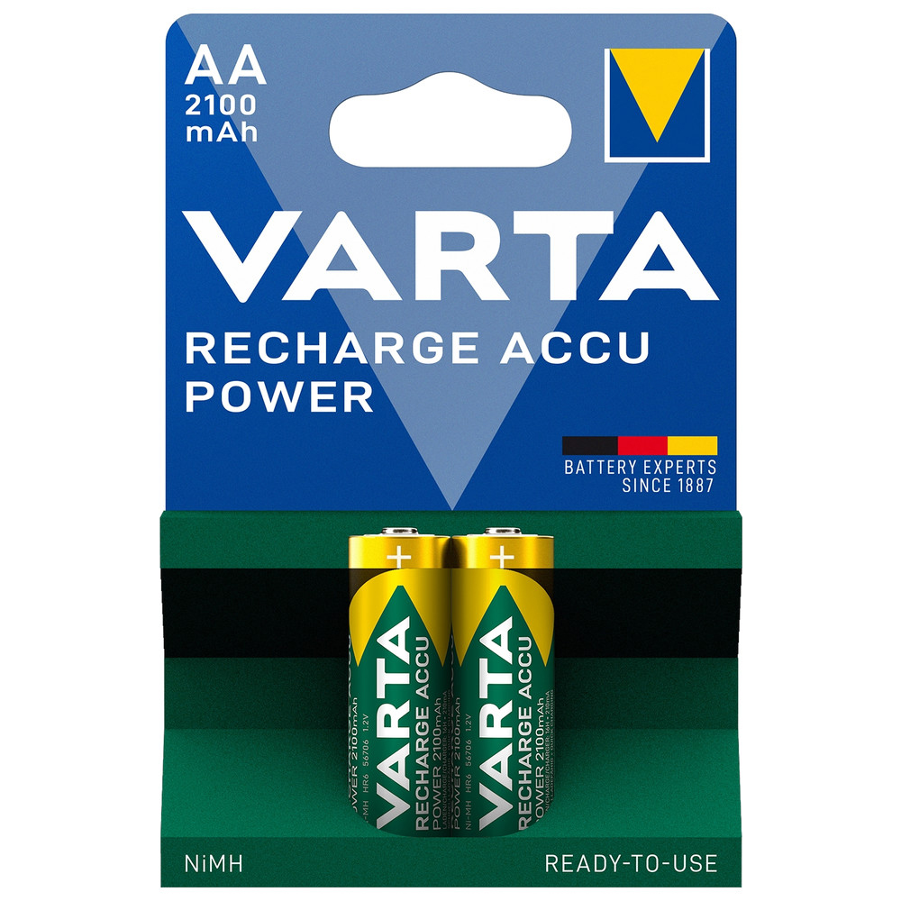 NiMH Akku 2er-Pack, AA/Mignon/HR06, 1,2 V, 2.100 mAh