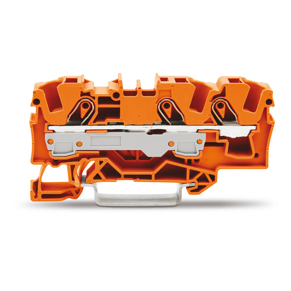 3-Leiter-Durchgangsklemme, für Tragschiene, 6,0 mm², orange