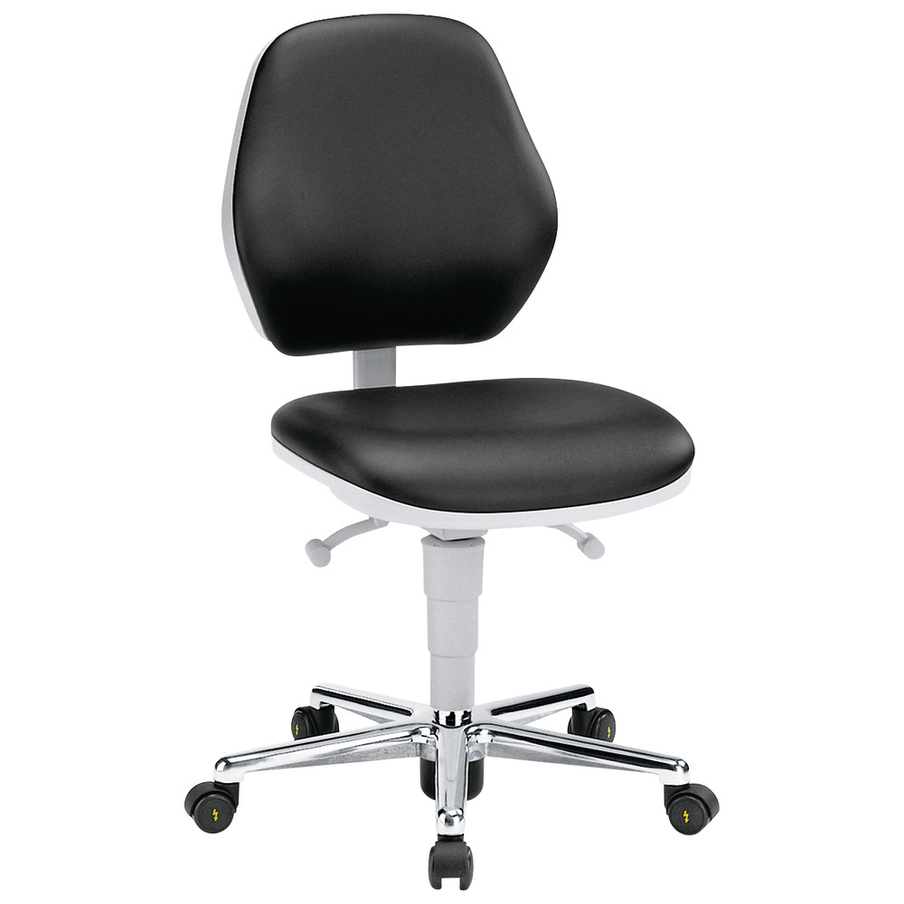 Reinraumstuhl Basic 2, mit Rollen, ESD, Sitzhöhe 470-610 mm, 430 mm