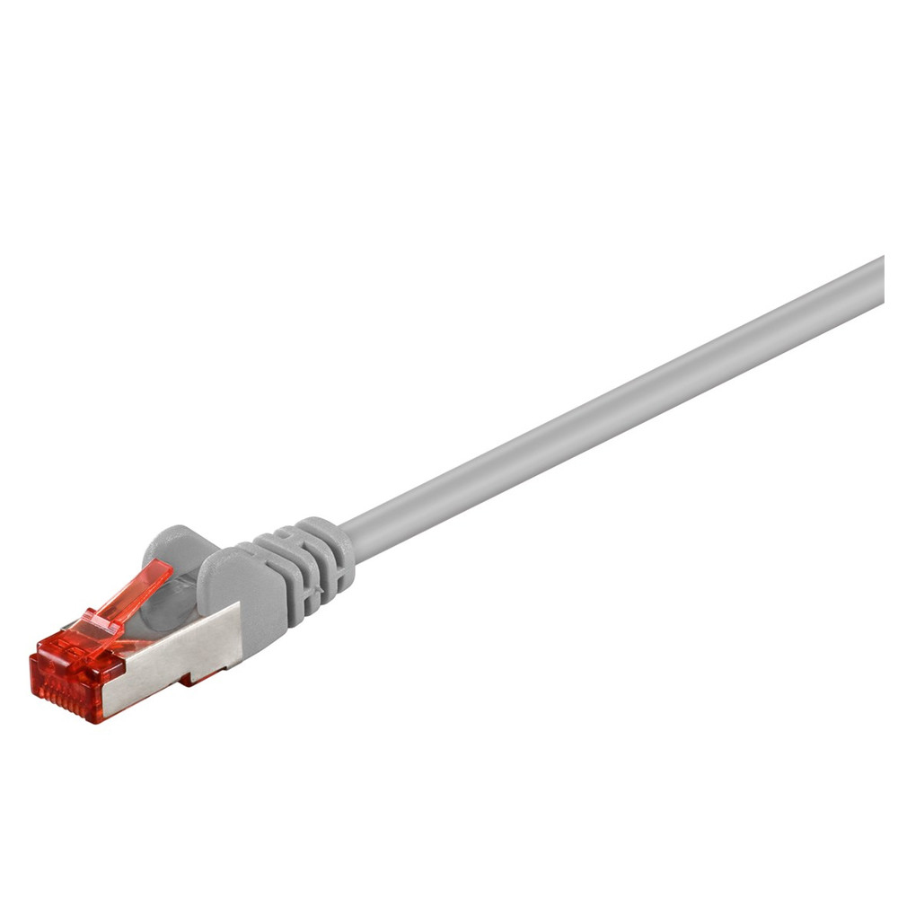 Patchkabel Cat. 6, 2x RJ45 mit S/FTP, 0,5 m, grau