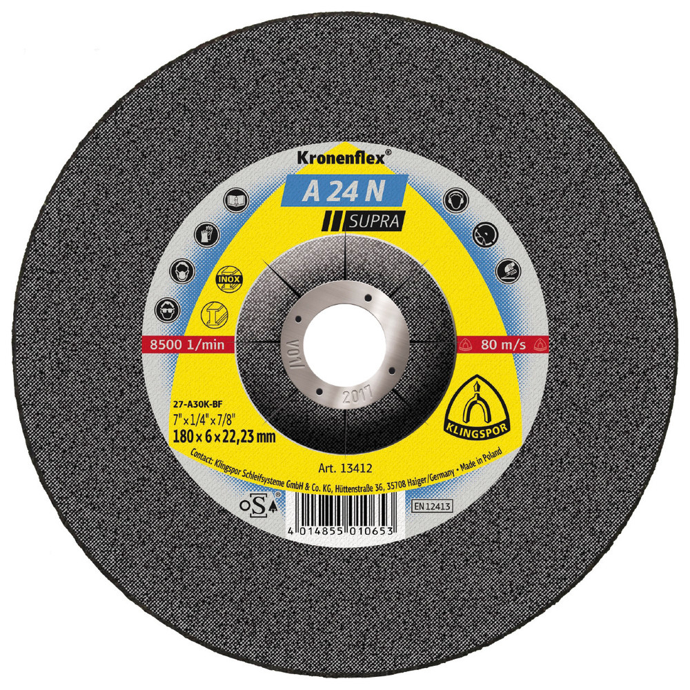 Schruppscheibe A24N Supra115 x 6 mm gekröpft