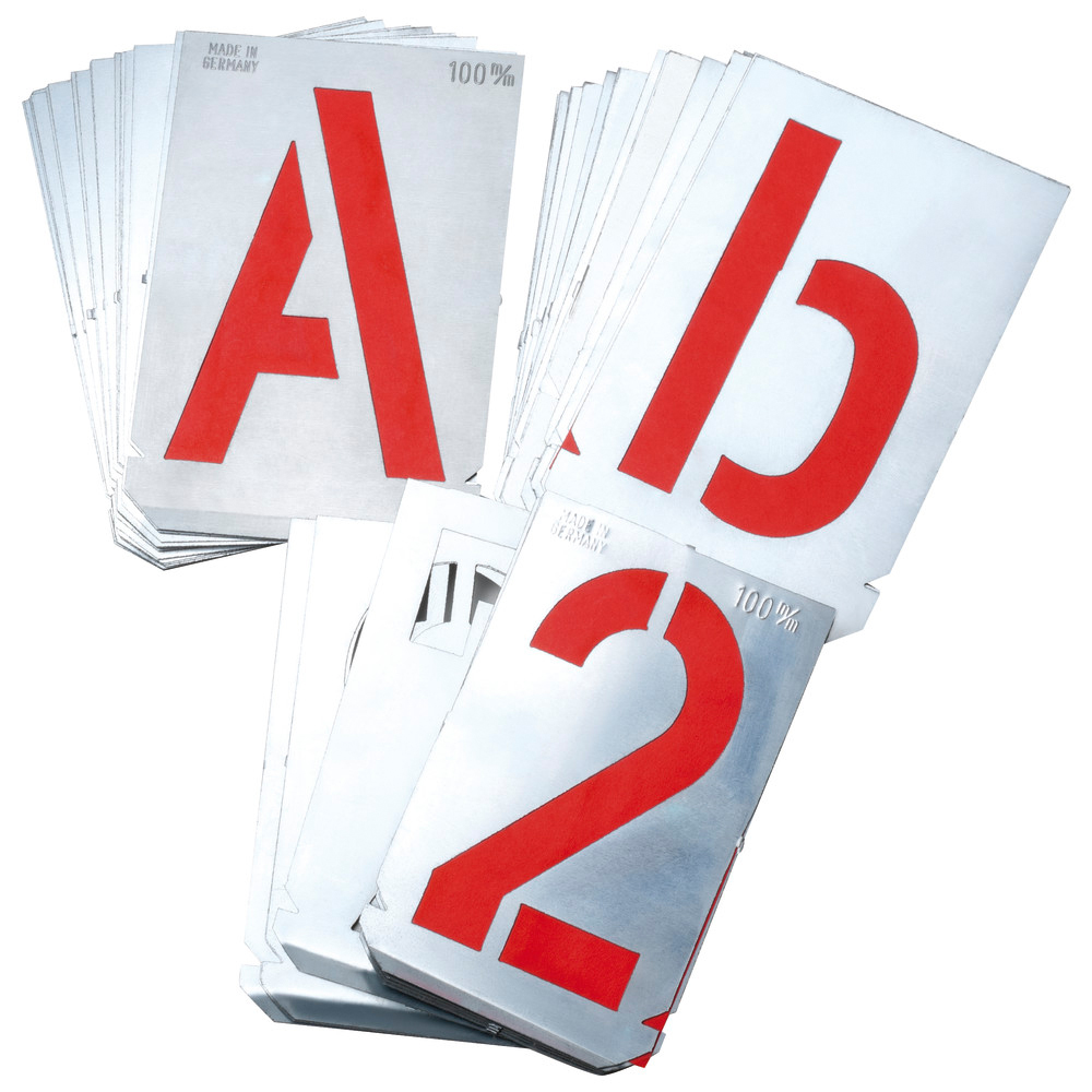 Signierschablonensatz, A-Z, 27 tlg., Schriftgröße 20 mm