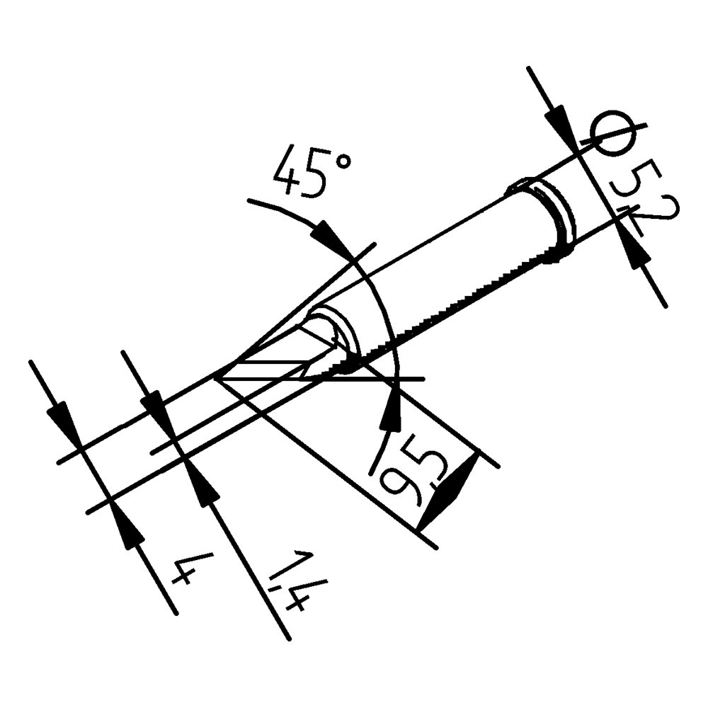 Lötspitze Serie 0102, BDLF20/2,0 mm, PLCC-Messer