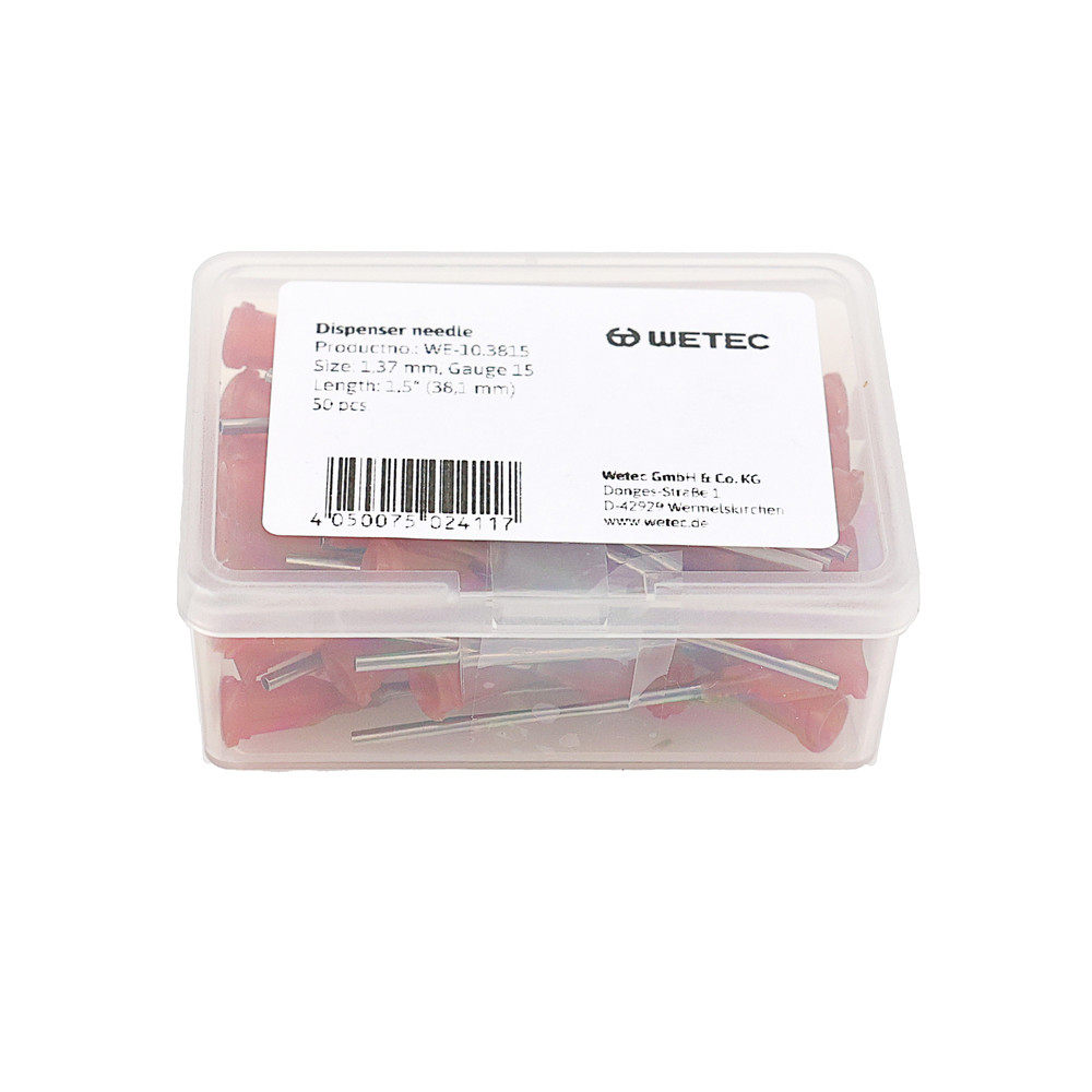 WETEC Dosiernadel, gerade, 1,5", 1,37 mm / Gauge 15, bernstein, Bild 3