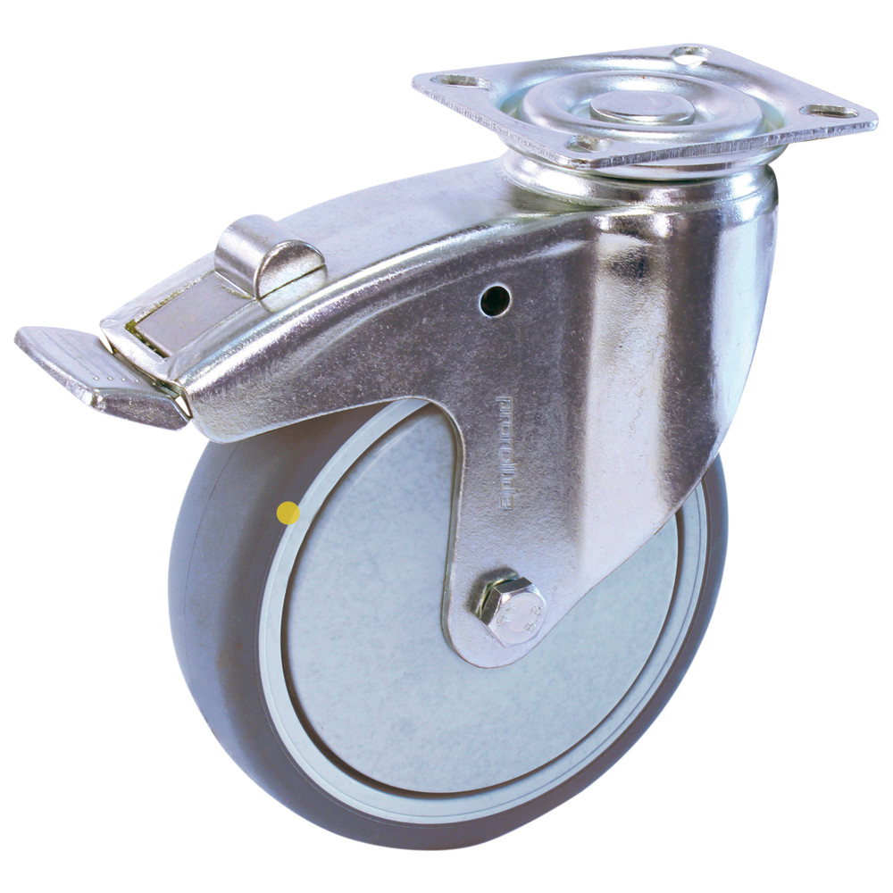 WETEC Lenkrolle mit Anschraubplatte, ESD, 100 mm, mit Feststeller