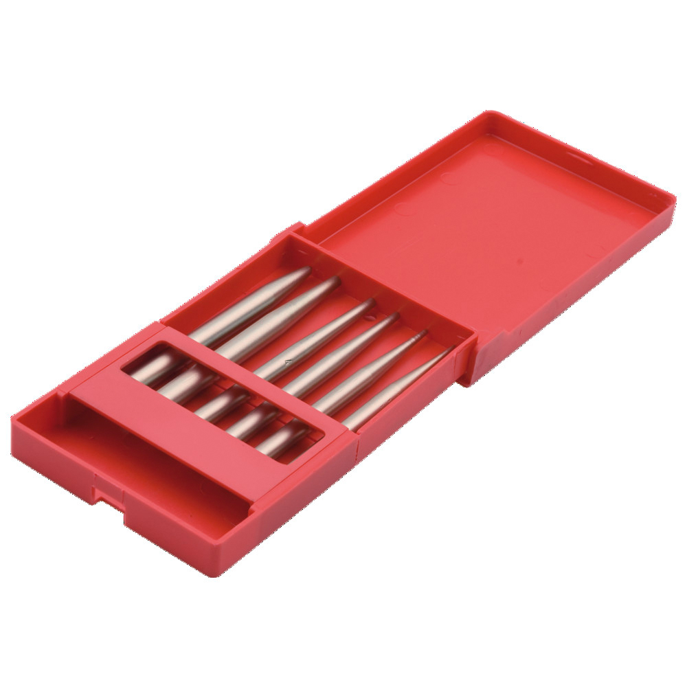 Durchtreibersatz mit Körner, Titan, 6-teilig, Durchmesser 2 - 8 mm