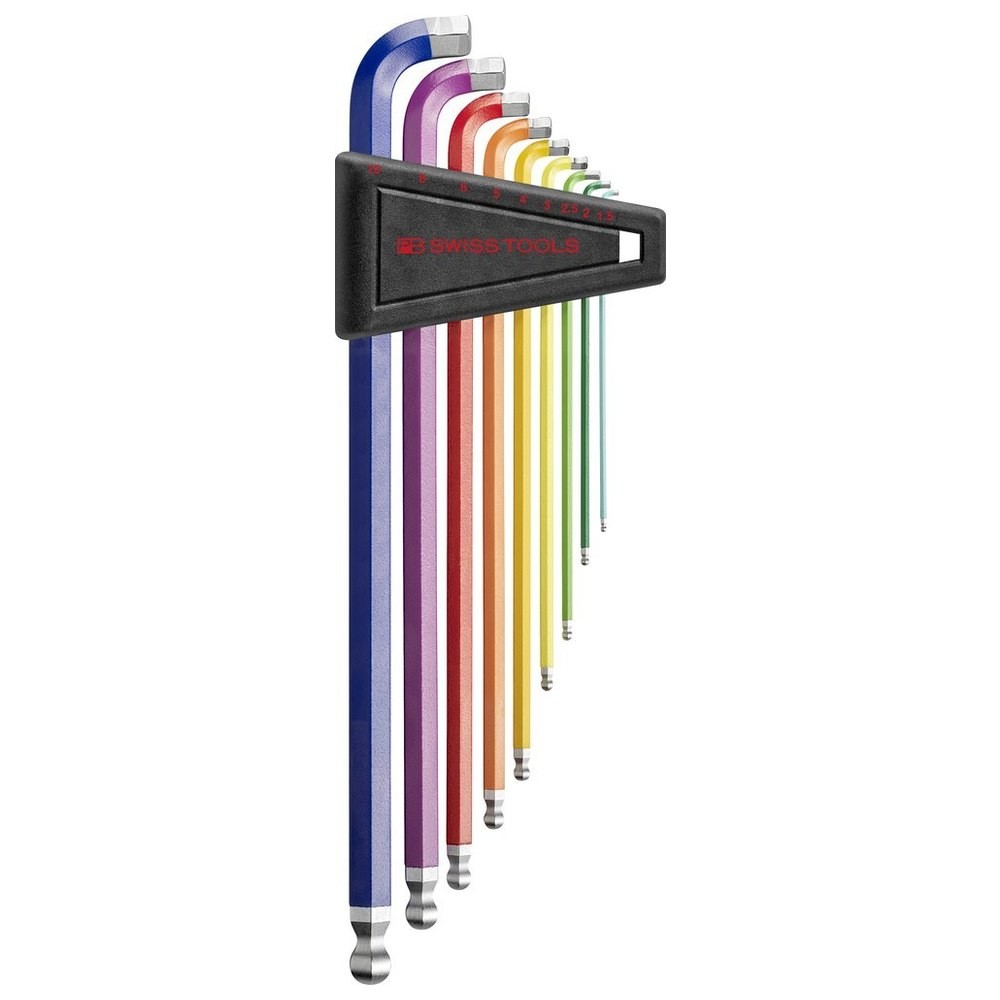 Winkelschraubendreher- Satz im Kunststoffhalter 9-teilig1,5-10 90-100Grad Rainbo