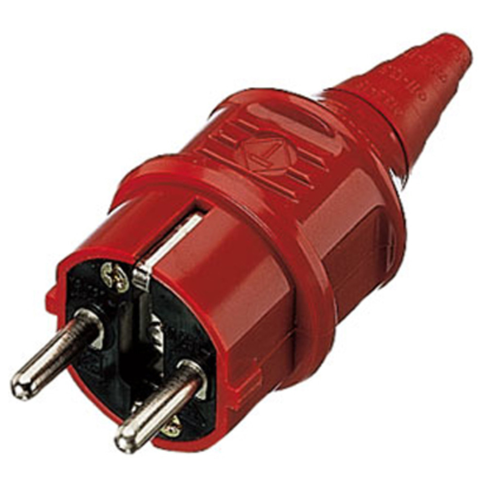 SCHUKO - Stecker, 3 x 2,5 mm², rot