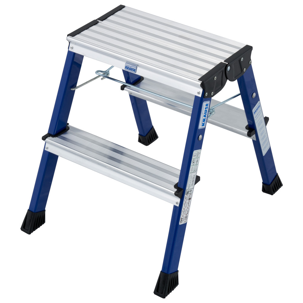 Krause Roll-Klapptritt Rolly, EN 14183, Alu, 2 x 2 Stufen, blau