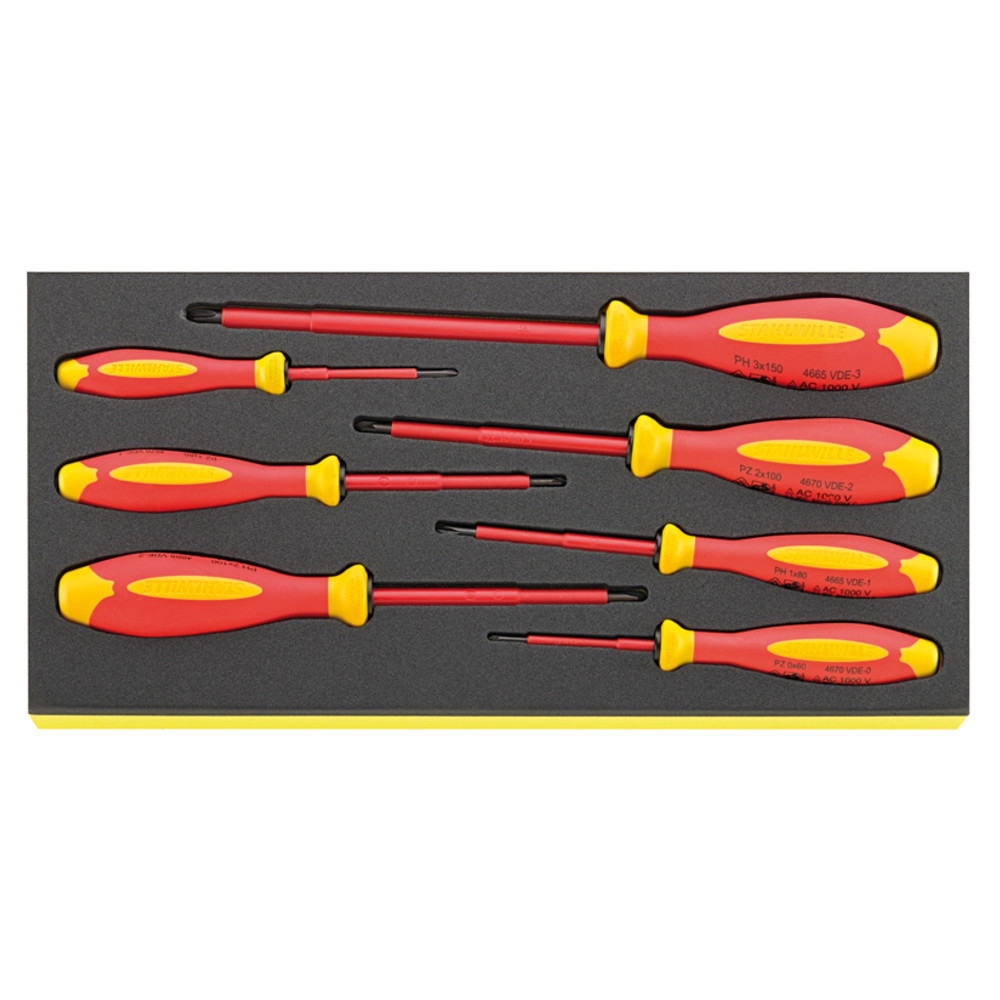 TCS 4665/4670 Schraubendrehersatz DRALL+ 7 teilig in TCS Einlage