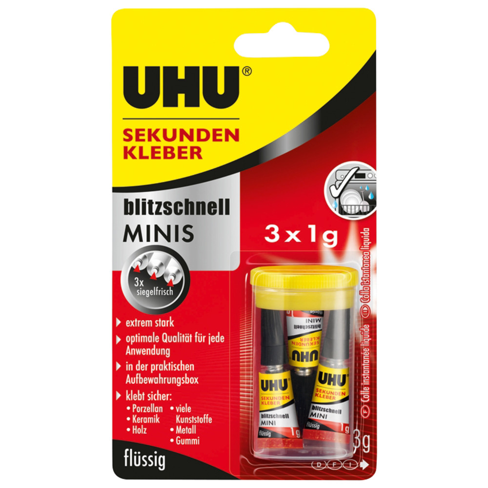 Sekundenkleber blitzschnell Minis, 3 g, flüssig