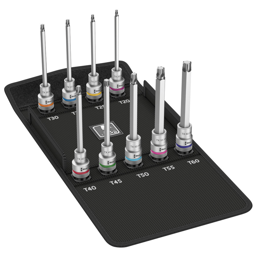 Schraubendreher-Einsatz-Garnitur 1/2" 9-teilig Tx Haltef.lang