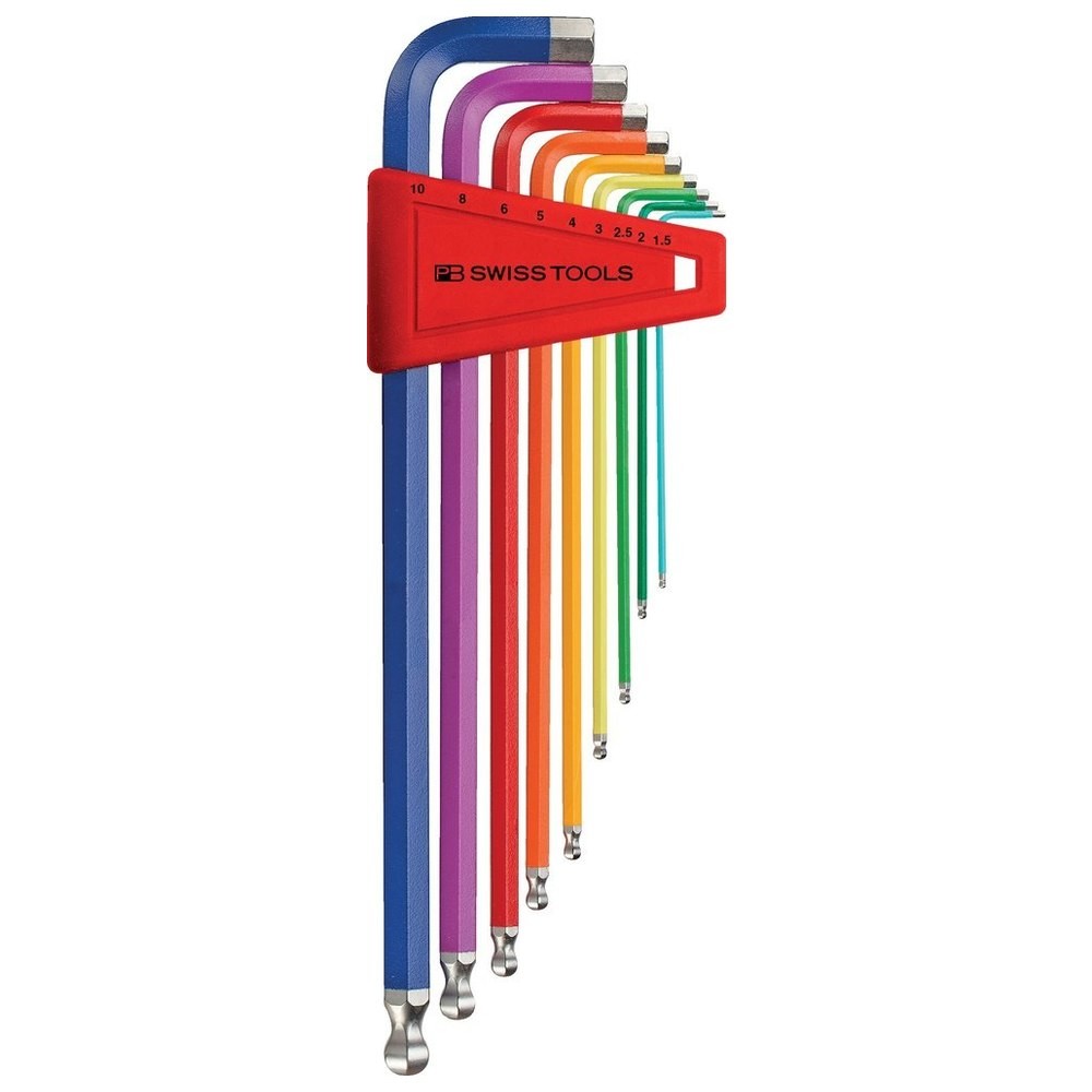 Winkelschraubendreher- Satz im Kunststoffhalter 9-teilig 1,5-10mm Rainbow Kugelk