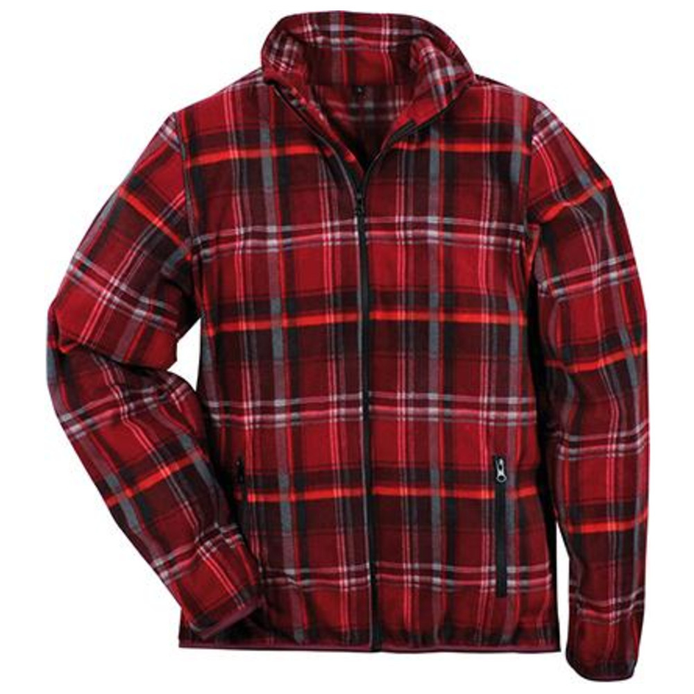 Fleece-Hemdjacke Gr. S rot-kariert