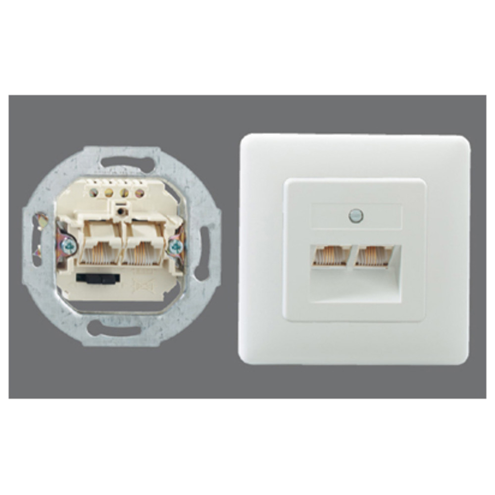 Anschlussdose IAE/UAE 2 x 8 (4) TRS Unterputz, reinweiß
