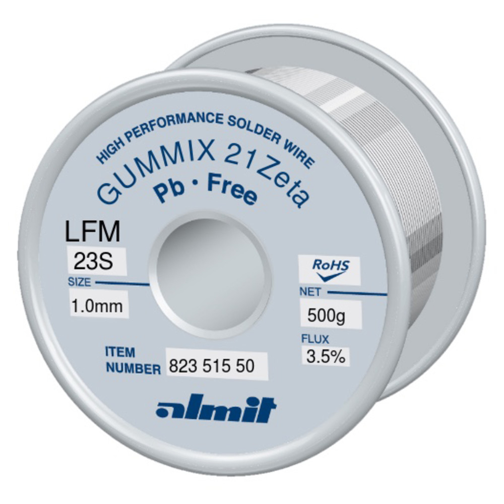 Lötdraht bleifrei, Gummix 21Zeta LFM-23-S, 1,0 mm, 500 g
