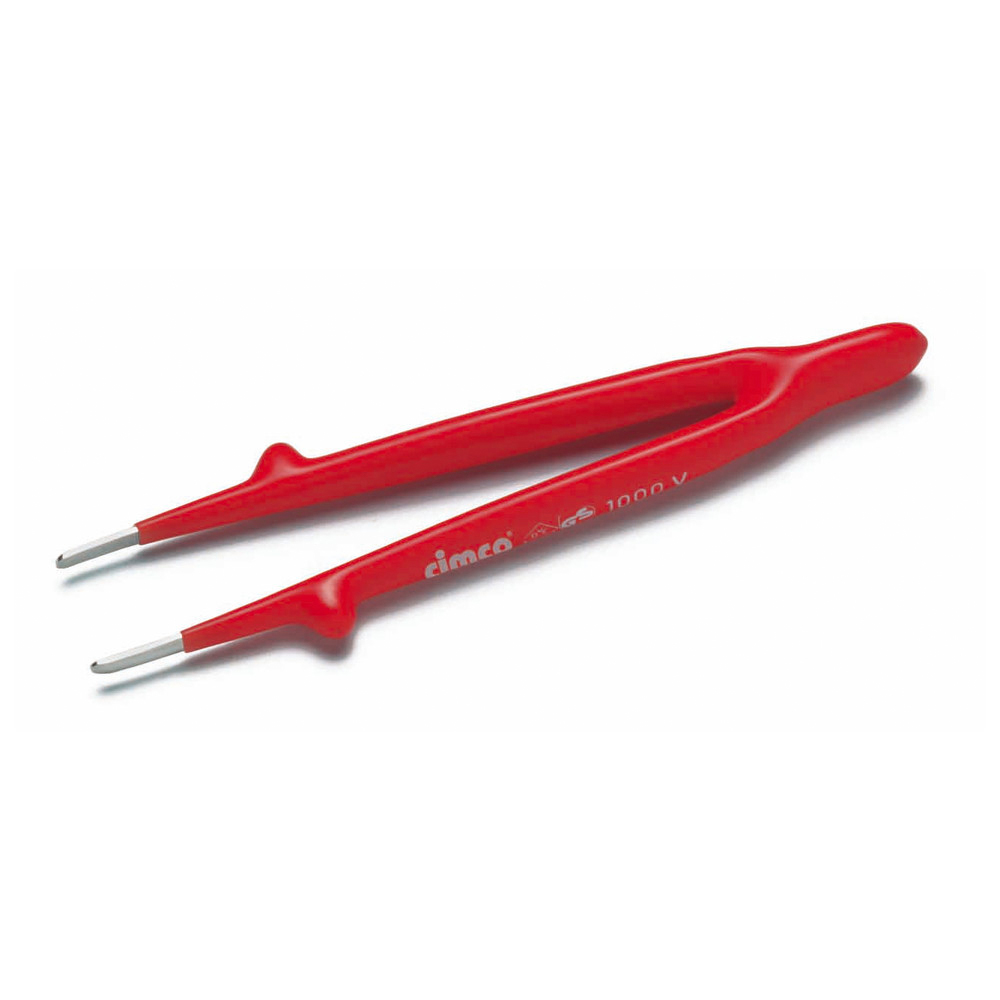 Pinzette mit 1000V Schutzisolation, gerade, flach-runde Form, Länge 145 mm