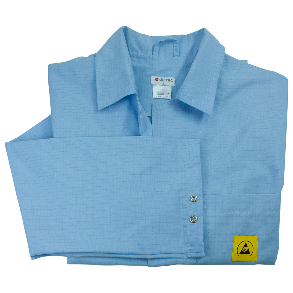 WETEC ESD-Arbeitsmantel AM-156, ESD, L, hellblau, Bild 2