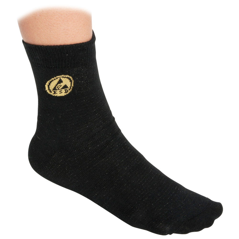 ESD-Socken, schwarz mit ESD-Logo, Größe 36-38