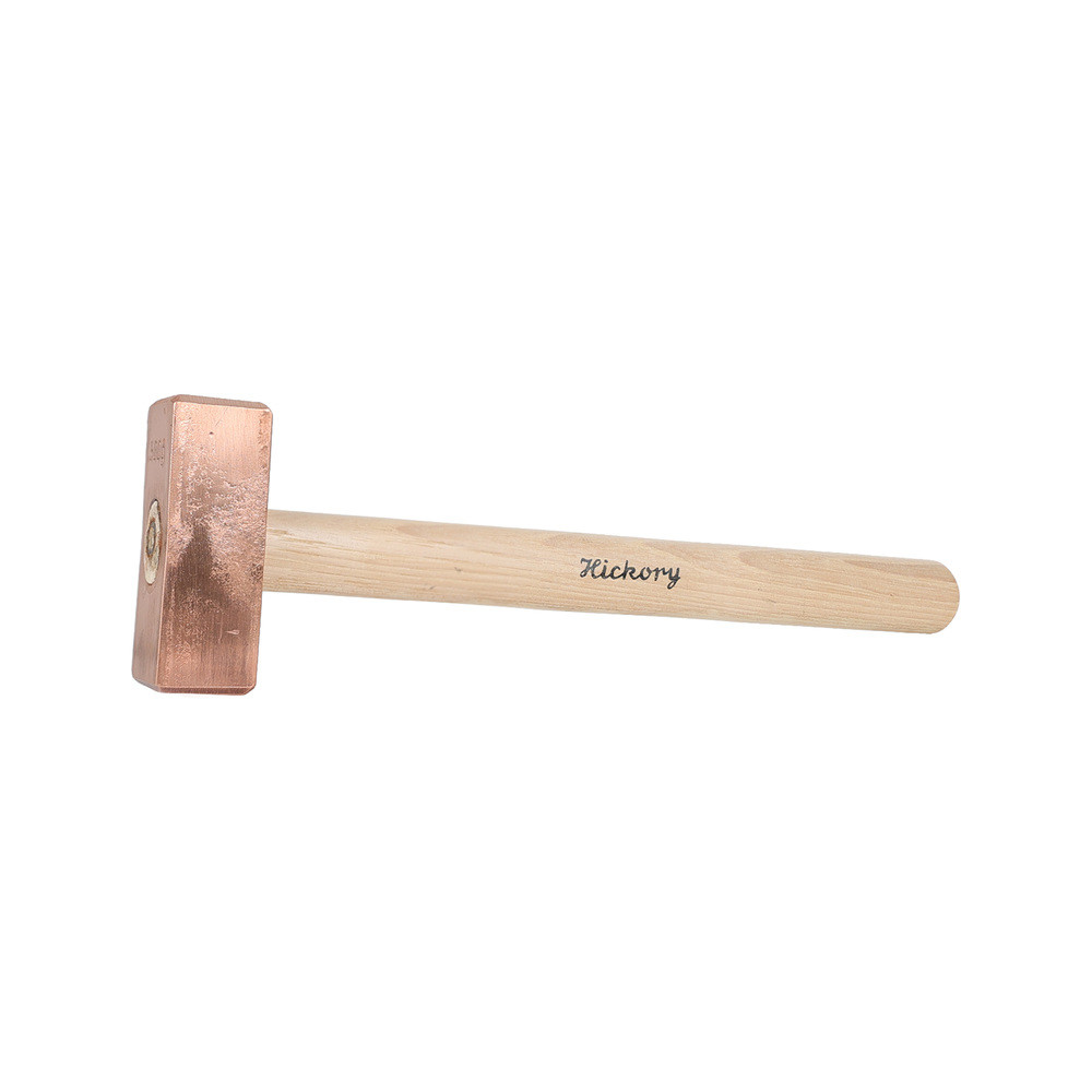 Kupferhammer, Fäustelform, flach, mit Hickory-Stiel, 250 g