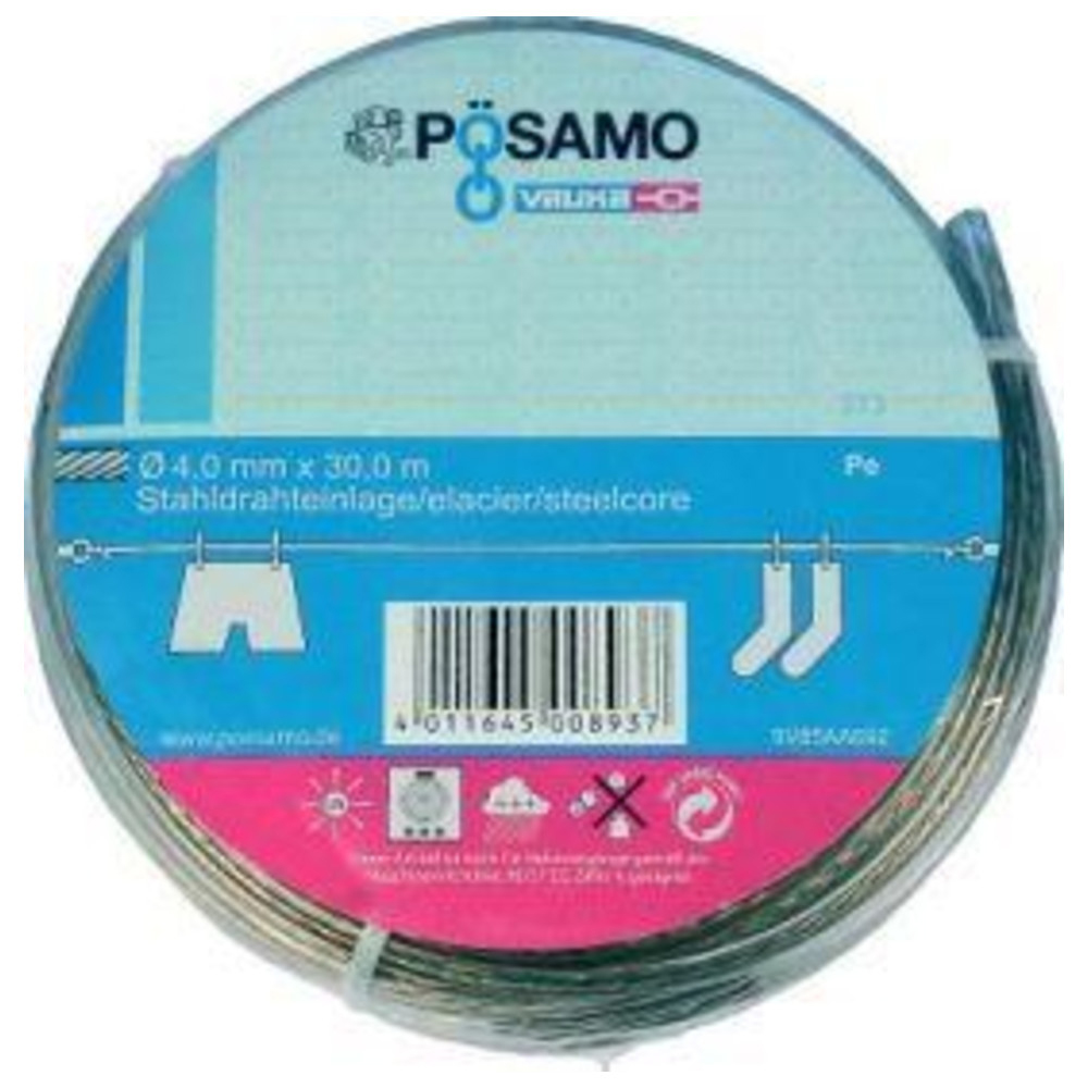 Drahtseil-Universalleine PVC-ummantelt 4 mmx30 m