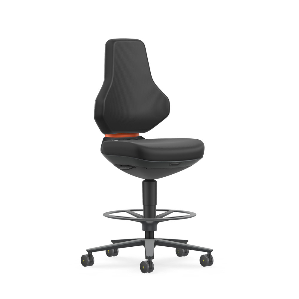 Bimos Drehstuhl Texon, mit Sitz-Stopp-Rolle, ESD, Skintec schwarz, Bild 5