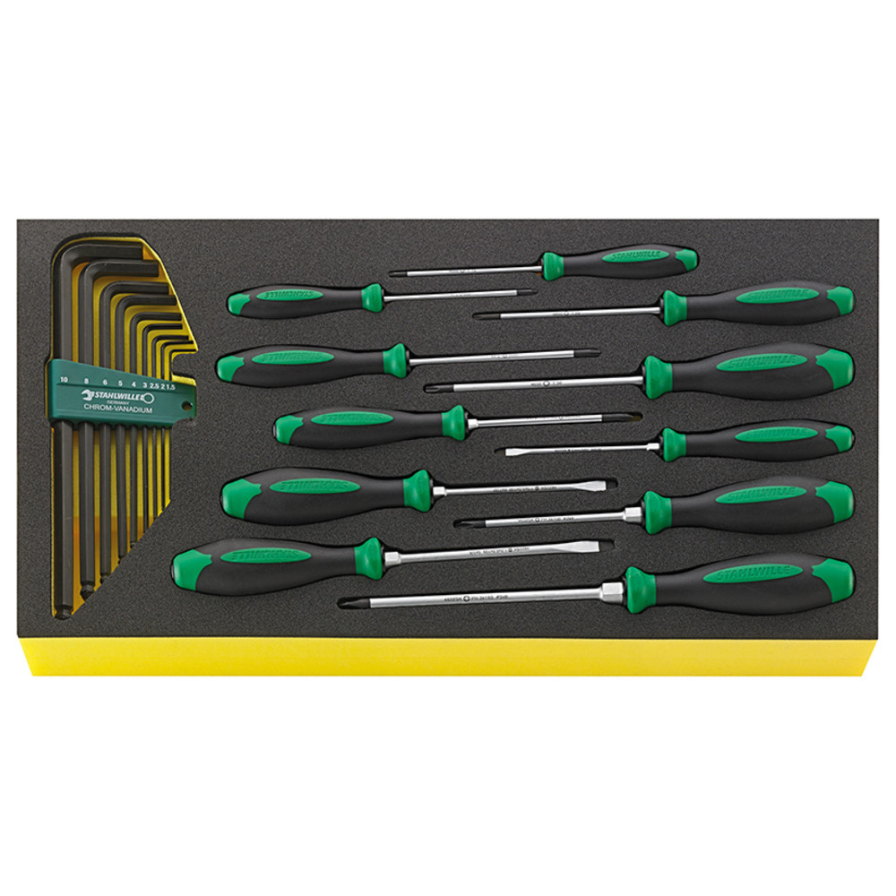 TCS WT 4622-4650 Schraubendrehersatz DRALL+ 20 teilig in TCS Einlage