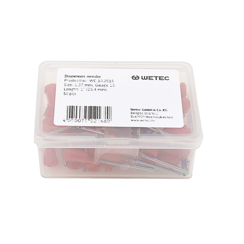 WETEC Dosiernadel, gerade, 1", 1,37 mm / Gauge 15, bernstein, Bild 3