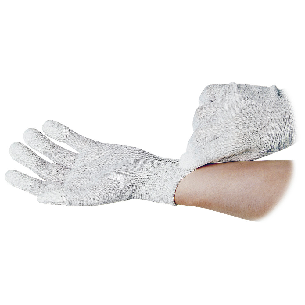 Nylon/Polyester Handschuhe mit Bündchen, ESD, S, PU-Fingerspitzen