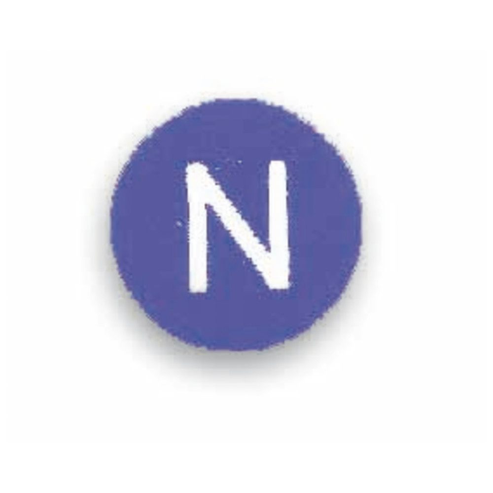 Leiterkennzeichnung Neutralleiter N, blau